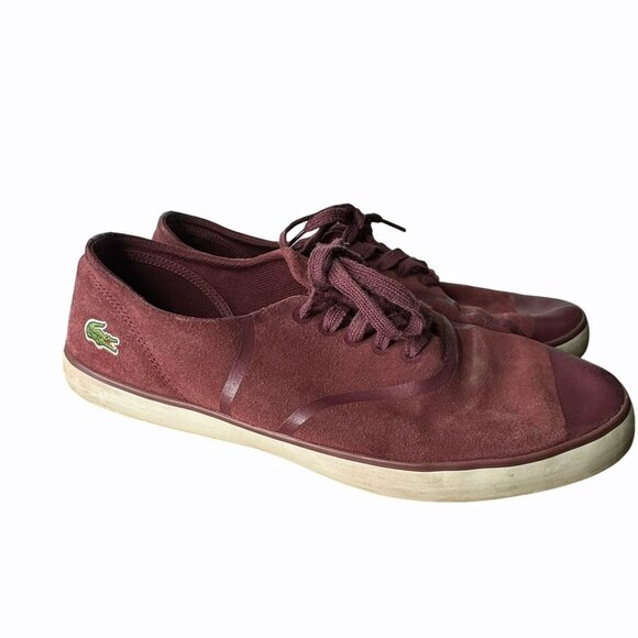 Lacoste Rene Sport‎ SNW Womens Shoes Size 11 Wine Red Suede Casual Sneakers - Picture 5 of 10